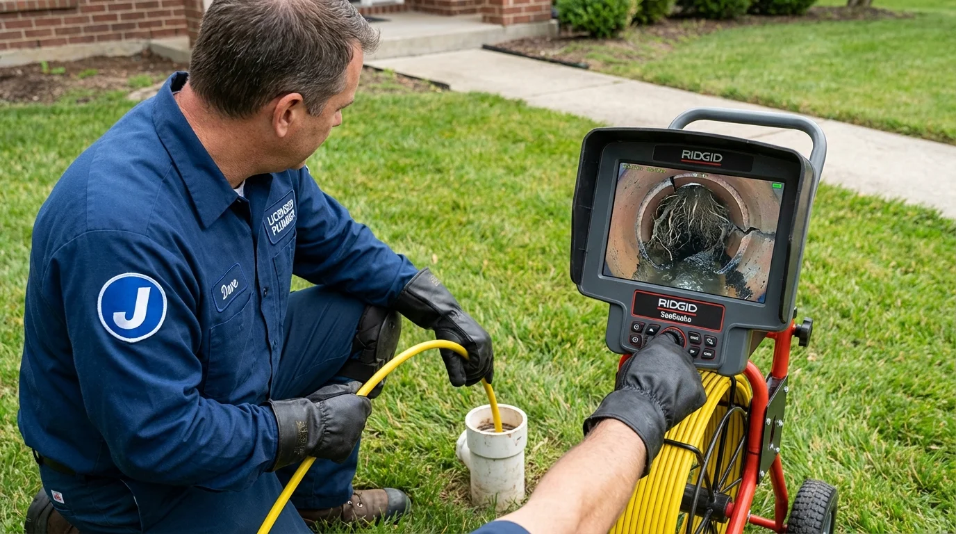 Sewer camera inspection being performed by Johns Plumbing LLC in Polo